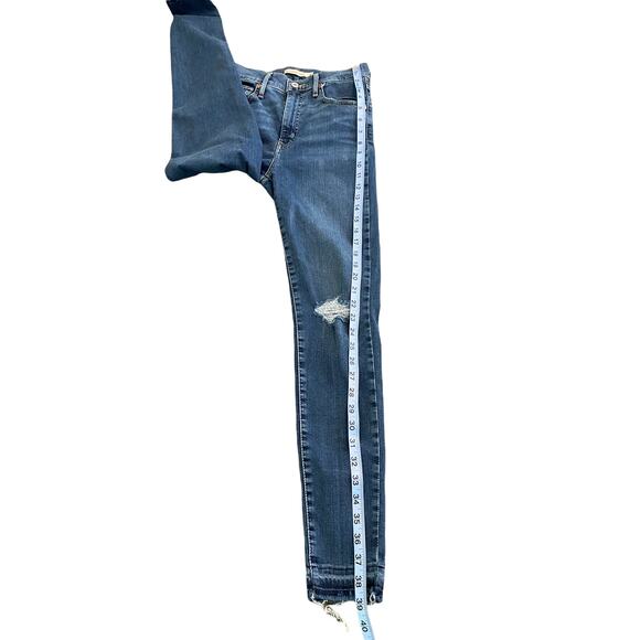 Levi's Jeans Premium Indigo Lounge Mile High Distressed Super Skinny Leg Size 26 - Picture 11 of 12